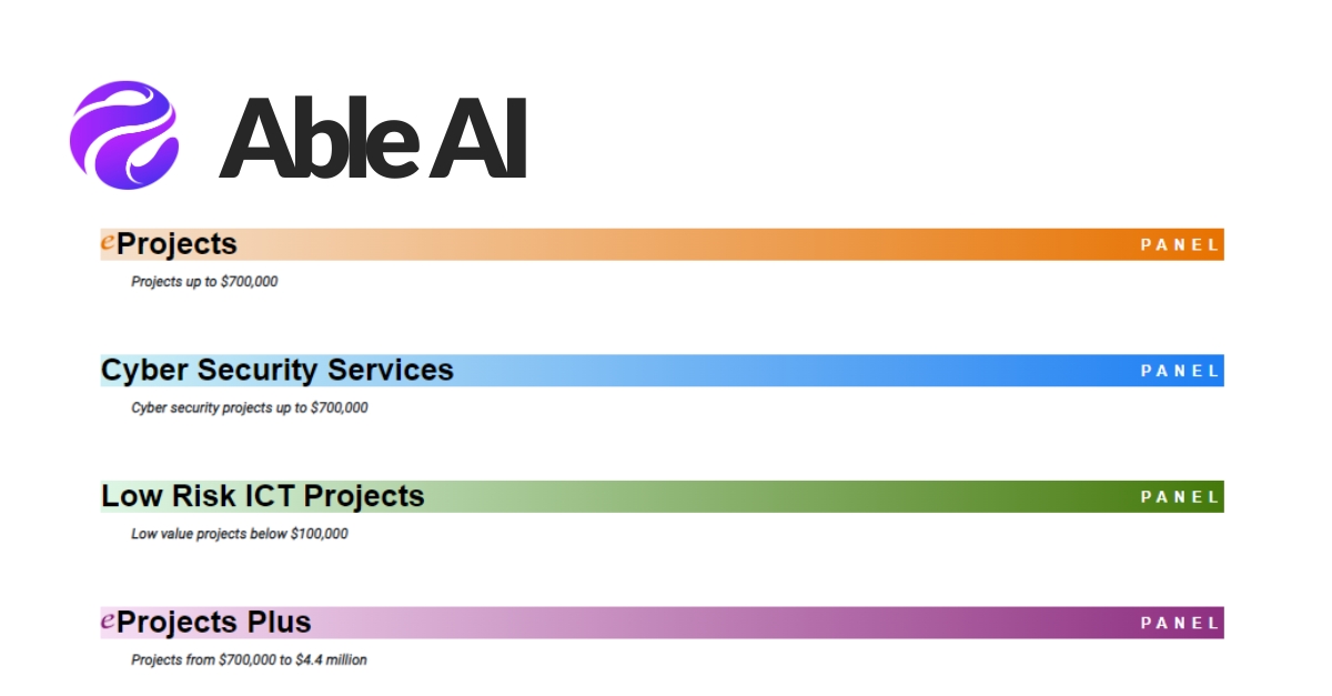 Able AI Selected for South Australian Government eProjects Panel